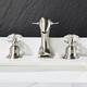 Dolphin Shape Bathroom Sink Faucet, Widespread Crystal Accents Two Handles Three Holes Bath Mixer Taps for Sink, Hot and Cold Water Hoses Included