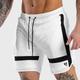 Men's Athletic Shorts Running Shorts Gym Shorts Pocket Drawstring Elastic Waist Color Block Letter Quick Dry Lightweight Outdoor Fitness Going out Casual Athleisure Black White Micro-elastic