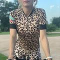 21Grams Women's Cycling Jersey Short Sleeve Bike Top with 3 Rear Pockets Mountain Bike MTB Road Bike Cycling Breathable Moisture Wicking Quick Dry Reflective Strips Red Blue Brown Leopard Sports