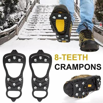 Anti-Slip Ice Cleats with 8 Teeth for Outdoor Activities, Winter Fishing, and Walking on Snow and Ice