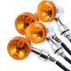 OTOLAMPARA 4PCS 10W Amber Lightness Motorcycle Turn Signal Lights Indicator Lamp Amber Flashers for Kawasaki/ Suzuki/ Harley/ Honda/ Cafe Racer Turn Lamp