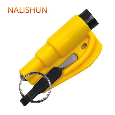 2 In 1 Safety Belt Cutter Emergency Key Chain Car Escape Tool Metal Safety Hammer Mini Fire Hammer Life-saving Hammer Car Emergency Escape Device Window Breaker