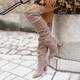 Women's Boots Suede Shoes Plus Size Heel Boots Outdoor Office Work Solid Color Over The Knee Boots Knee High Boots Thigh High Boots Winter Buckle Block Heel Chunky Heel Pointed Toe Vintage Casual