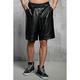 Men's Shorts Casual Shorts Faux Leather Shorts Drawstring Elastic Waist Plain Breathable Soft Casual Nightclub Clubwear Faux Leather Fashion Streetwear Black Micro-elastic