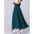 Women's Skirt Swing Long Skirt Maxi High Waist Skirts Layered Solid Colored Street Daily Summer Polyester Fashion Casual Apricot Black White Red