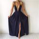 Women's Party Dress Strap Dress A Line Dress Long Dress Maxi Dress Black White Pink Sleeveless Pure Color Split Summer Spring Deep V Stylish 2023 S M L