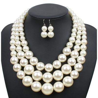Jewelry Set trinity necklace For Women's Pearl Party Wedding Special Occasion Pearl / Casual / Daily
