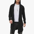 Men's Cardigan Knitwear Ribbed Knit Tunic Pocket Knitted Plain Hooded Warm Ups Modern Contemporary Daily Wear Going out Clothing Apparel Winter Black Gray M L XL