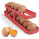 Egg Dispenser, Automatic Roll-on 2-Tiers Egg Trays, Egg Storage Box For Refrigerator, Plastic Egg Basket, Egg Fresh-Keeping Organizer, Kitchen Storage Accessories