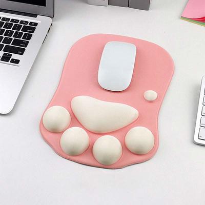 Ergonomic 3D Mouse Pad with Wrist Support Cute Cat Paw Soft Comfortable Silicone Wrist Rest Mice Mat Anti-Slip Wrist Pad for Computer Office Computer Game