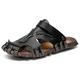 Men's Sandals Leather Sandals Beach Slippers Outdoor Hiking Sandals Casual Beach Outdoor Daily Nappa Leather Mesh Breathable Loafer Black Brown Khaki Summer Spring