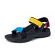 Men's Sandals Slippers Fashion Sandals Beach Slippers Casual Beach Daily Canvas Breathable Magic Tape Black Grey Black Rainbow Color Block Summer Spring