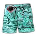 Men's Board Shorts Swim Shorts Swim Trunks Drawstring with Mesh lining Elastic Waist Shark Graphic Prints Quick Dry Short Casual Daily Holiday Hawaiian Boho Army Green Navy Blue Micro-elastic