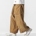 Men's Sweatpants Wide Leg Sweatpants Corduroy Pants Pocket Drawstring Elastic Waist Plain Comfort Breathable Outdoor Daily Going out Fashion Casual Black White