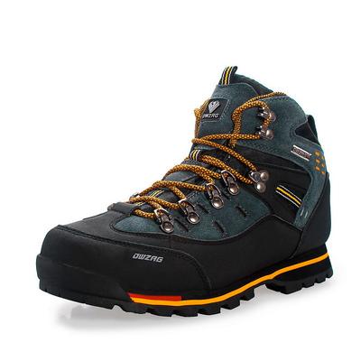 Men's Waterproof Hiking Boots with Red Laces - Durable Outdoor Footwear for Rugged Terrain