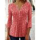 Women's Plus Size Shirt Tunic Henley Shirt Tunic Shirts Polka Dot Striped Casual Daily Print Flowing tunic Red Long Sleeve Elegant Boho V Neck Spring Fall