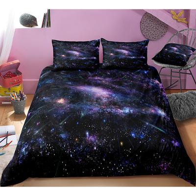 3D Galaxy Print Duvet Cover Bedding Sets Comforter Cover with 1 Duvet Cover or Coverlet,1Sheet,2 Pillowcases for Double/Queen/King(1 Pillowcase for Twin/Single)