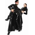 The Matrix Trinity Halloween Group Couples Costumes Men's Women's Movie Cosplay Cosplay Black Cloak Halloween Carnival Masquerade PVC(PolyVinyl Chloride)