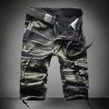 Men's Cargo Shorts Hiking Shorts Zipper Pocket Multi Pocket Plain Camouflage Breathable Quick Dry Knee Length Casual Cotton Blend Casual / Sporty ArmyGreen Black Mid Waist Micro-elastic