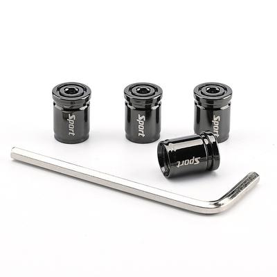 StarFire 4pcs Anti-Theft Tire Valve Caps - Sport Style Zinc Alloy Valve Stem Covers, Dust Proof and Decorative for Wheels