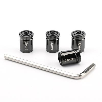 StarFire 4pcs Anti Theft Tire Valve Caps Sport Style Valve Stem Covers Dust Proof Caps for Wheels Decorative Tyre Zinc Alloy Auto Accessories