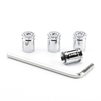 StarFire 4pcs Anti-Theft Tire Valve Caps - Sport Style Zinc Alloy Valve Stem Covers, Dust Proof and Decorative for Wheels