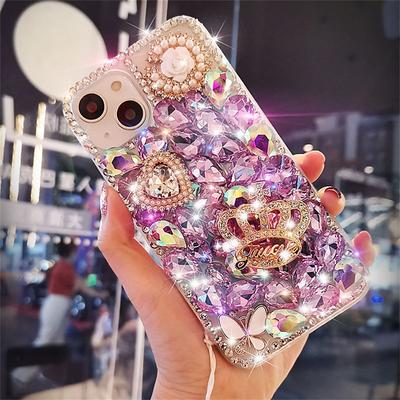 Phone Case For iPhone 16 iPhone 15 Pro Max Plus iPhone 14 13 12 11 Pro Max Mini SE X XR XS Max 8 7 Plus Back Cover Bling Glitter Shiny Rhinestone Silica Gel Silicone