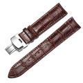 Genuine Leather Watch Band Alligator Grain Calfskin Replacement Strap Stainless Steel Buckle Bracelet for Men Women-14mm 16mm 18mm 19mm 20mm 21mm 22mm