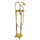 Bathtub Faucet Floor Mounted, Brass Retro Style Telephone Shape Brass Electroplated Finish Two Handles Two Holes Shower Faucet with Handshower and Drain