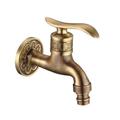 Outdoor Faucet,Wall Mount Antique Brass Faucet,Garden Outdoor Decorative Hose 1/2 inch Connection Spigot Carving Desigh with Cold Water Only