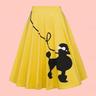 50s Poodle Skirts for Women Vintage High Waist A-line Skirt 1950s Party Swing Skirts Casual Daily Skirt