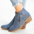 Women's Boots Chelsea Boots Suede Shoes Plus Size Outdoor Daily Solid Color Solid Colored Booties Ankle Boots Cuban Heel Round Toe Basic Classic Casual Suede Zipper Black Blue Orange