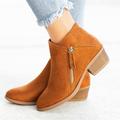 Women's Boots Chelsea Boots Suede Shoes Plus Size Outdoor Daily Solid Color Solid Colored Booties Ankle Boots Cuban Heel Round Toe Basic Classic Casual Suede Zipper Black Blue Orange