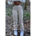 Women's Cargo Pants Normal Cotton Blend Plain Black Beige Fashion Mid Waist Full Length Casual Weekend Summer Spring Fall