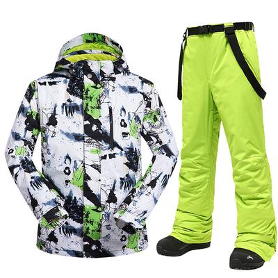 MUTUSNOW Men's Ski Jacket with Bib Pants Ski Suit Outdoor Winter Thermal Warm Waterproof Windproof Breathable Snow Suit Clothing Suit for Skiing Snowboarding Winter Sports