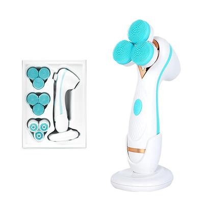 Ultrasonic Electric Facial Cleansing Brush 3 In 1 Silicone Rotating Face Brush Deep Cleaning Skin Exfoliation Waterproof Remove Blackheads Facial Massager