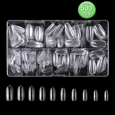 500PCS Clear Fake Nail Tips For Nail Extension Design False Nails