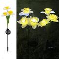 3-Head Solar Daffodil Lamps Courtyard Garden Outdoor Landscape Park Party Holiday Decor Floor Light Waterproof Lawn Christmas Gift 1PC