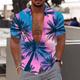 Men's Shirt Summer Hawaiian Shirt Button Down Shirt Graphic Shirt Aloha Shirt Coconut Tree Turndown Black Yellow Pink Red Orange Print Outdoor Street Short Sleeve Button-Down Print Clothing Apparel