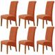 6 Pcs Velvet Plush XL Dining Chair Covers, Stretch Chair Cover, Spandex High Back Chair Protector Covers Seat Slipcover with Elastic Band for Dining Room,Wedding