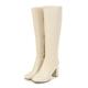 Women's Boots Heel Boots Daily Solid Color Solid Colored Knee High Boots Winter Block Heel Round Toe Classic Casual Minimalism PU Leather Faux Leather Zipper Black Brown Beige