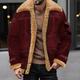 Men's Winter Coat Winter Jacket Shearling Coat Sherpa Jacket Outdoor Daily Wear Warm Fall Winter Plain Fashion Streetwear Lapel Regular Black Wine Brown Khaki Coffee Jacket