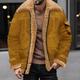 Men's Winter Coat Winter Jacket Shearling Coat Sherpa Jacket Outdoor Daily Wear Warm Fall Winter Plain Fashion Streetwear Lapel Regular Black Wine Brown Khaki Coffee Jacket