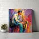 Man Playing Guitar Colourful Oil Painting Style Canvas Hand-painted Wall Art Music Modern Design Home Decor Musical Wall Art Picture Wall Decor No Frame