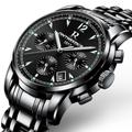 ONTHEEDGE Mens Watches Luxury Fashion Business Quartz Watch Stainless Steel Waterproof Clock Chronograph
