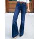 Women's Flare Jeans Bootcut Full Length Denim Micro-elastic High Waist Fashion Streetwear Street Daily Navy-blue Black XS S Fall Winter
