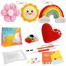 Crochet Kit for Beginners, Beginner Crochet Starter Kit with Step-by-Step Video Tutorials, Beginner Crochet Kit for Adults Kids, Knitting Kit for Beginners Cute Sun Rainbow Star Moon Love Pendant Handmade Woolen Crochet Material Bag