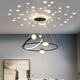 Creative LED Chandelier, Dimmable 48W Pedant Light with Remote Control, Acrylic Shade with Star Projection Pendant Light Fixtures, Pendant Lighting for Kitchen Dining Room Living Room