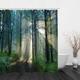 Sunshine Forest Landscape Print Shower Curtain Hook Modern Polyester Machined Waterproof Bathroom