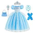 Sleeping Beauty Princess Cinderella Aurora Dress Cosplay Costume Outfits Girls' Movie Cosplay Cute Pink Blue Halloween Children's Day Wedding Wedding Guest Dress Bag Necklace